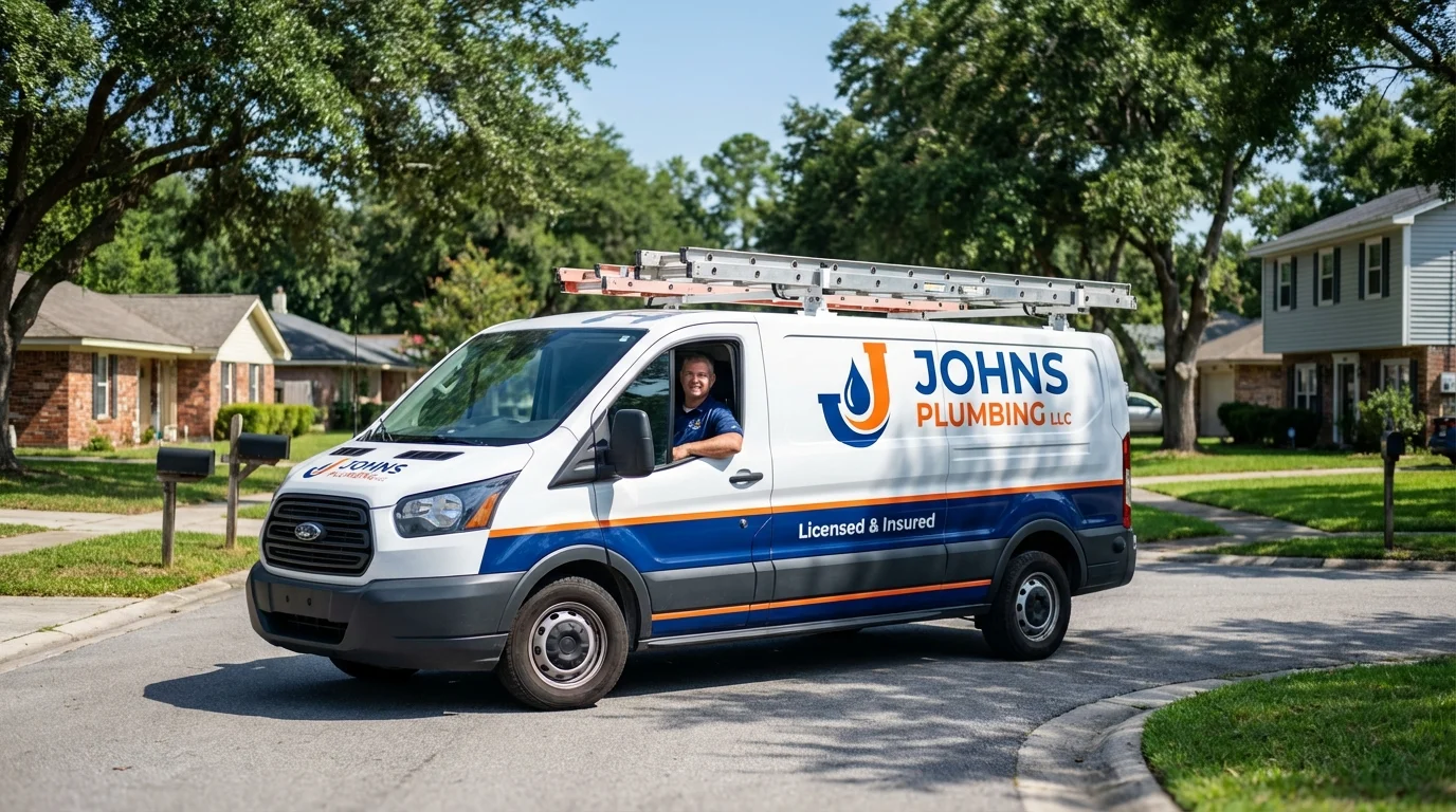 Johns Plumbing LLC service van in Anadarko, OK