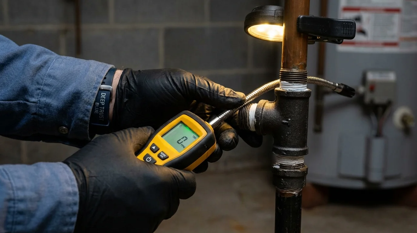 Gas leak detection with electronic sniffer by Johns Plumbing LLC in Anadarko