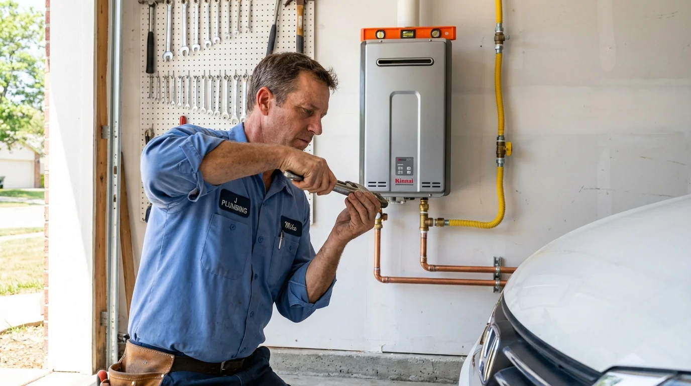 Tankless water heater installation by a Johns Plumbing LLC plumber in Anadarko